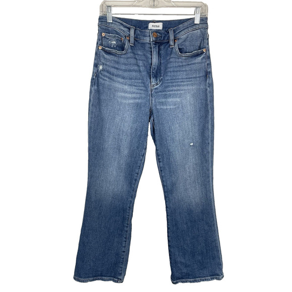 pistola Denim - Pistola Lennon High Rise Crop Boot Jean Size 30 Blue Light Distressed Stretch